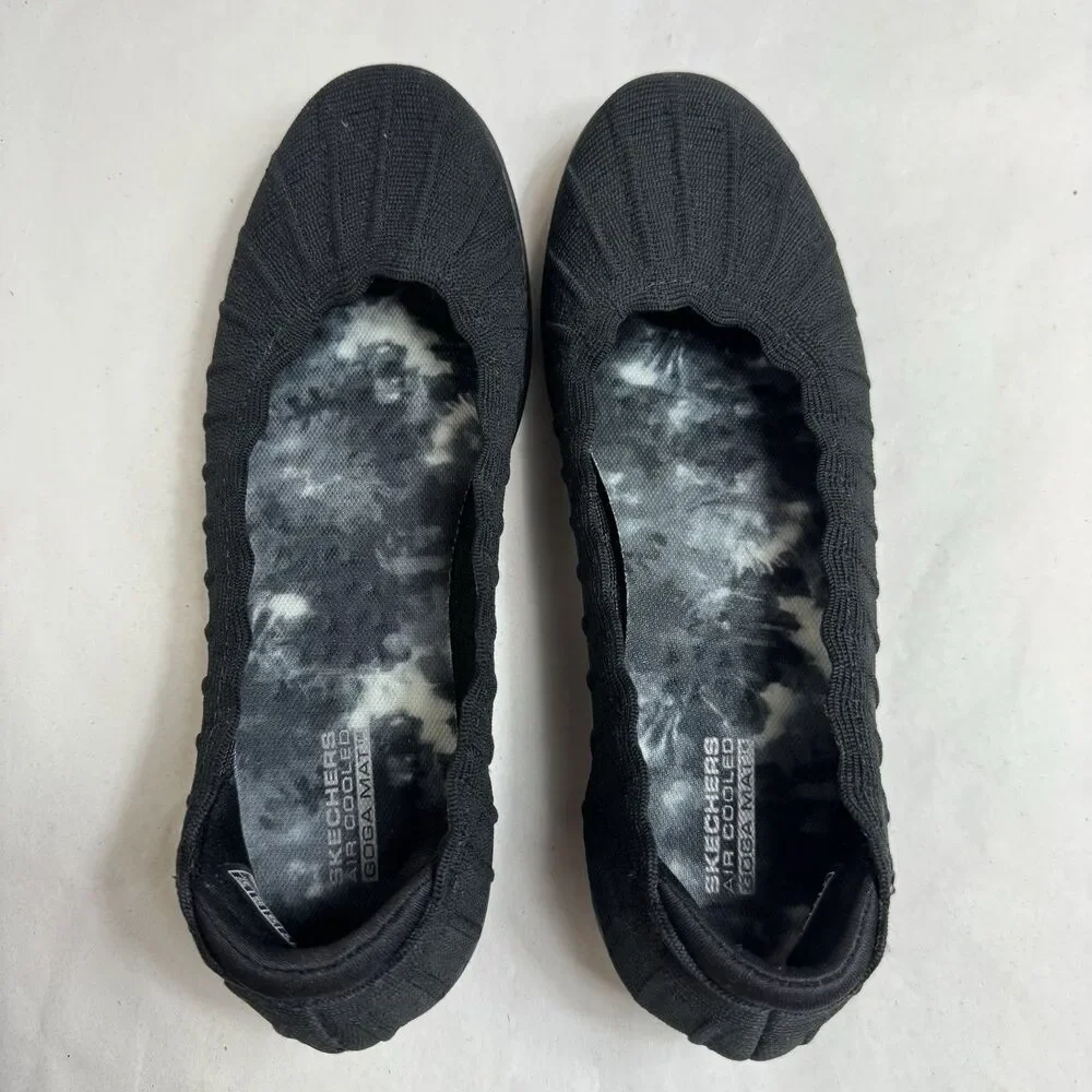 Skechers Air Cooled Goga Mat Slip-On Shoes Women’s Size 8 Black Round Toe - Picture 2 of 14